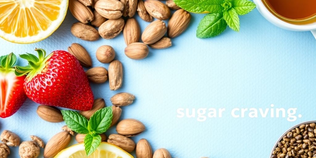 Fresh fruits and nuts for natural sugar craving solutions.